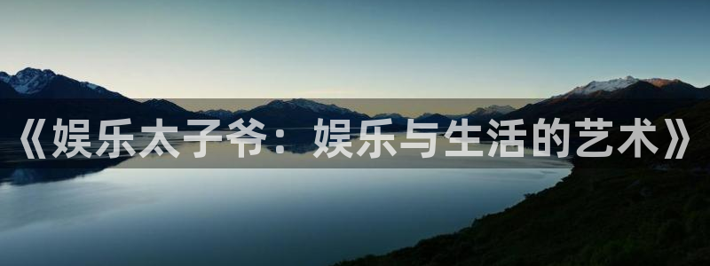 彩虹多多招商：《娱乐太子爷：娱乐与生活的艺术》