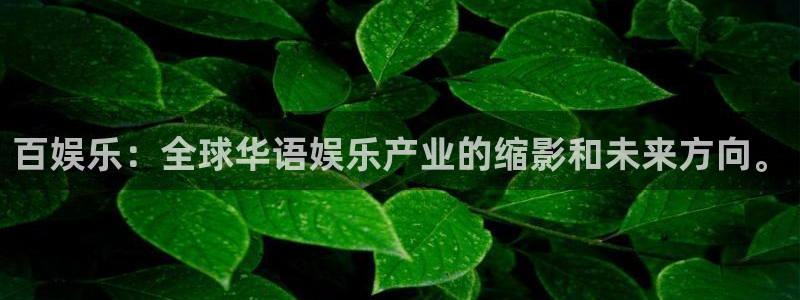 彩虹多多5：百娱乐：全球华语娱乐产业的缩影和未来方向。
